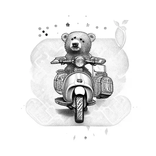 Nici Bear Riding A Vespa