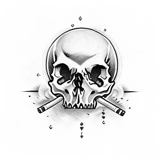 Skull With A Cigarette