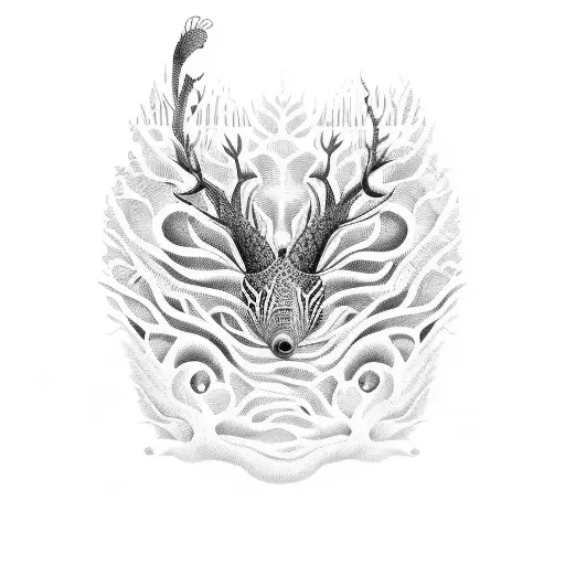 A Collection Of Animals Native To The Ocean And Forest Forming A Harmonious Pattern