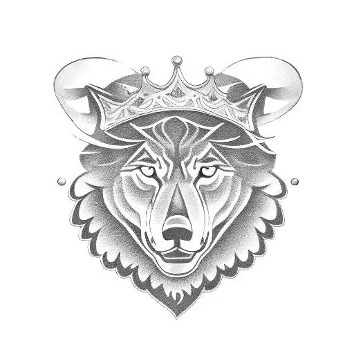 A Police Badge With A Wolf And A Lion On Either Side Representing Strength And Courage