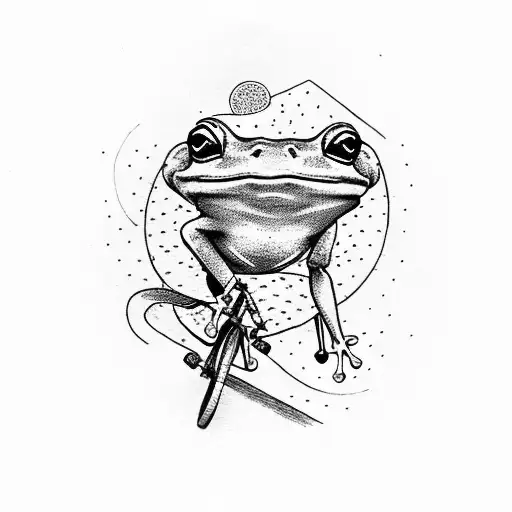 Frog Riding A Mountain Bike