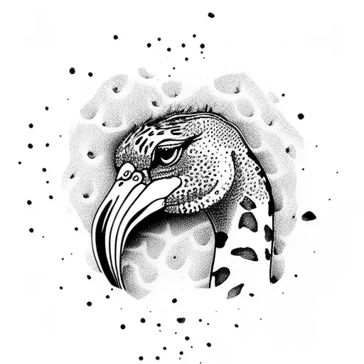 Tall Flamingo With Leopard Spots