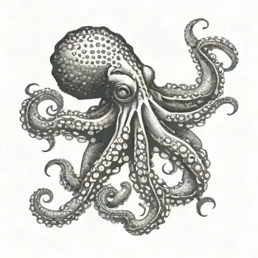 Octopus With Trident Intertwined