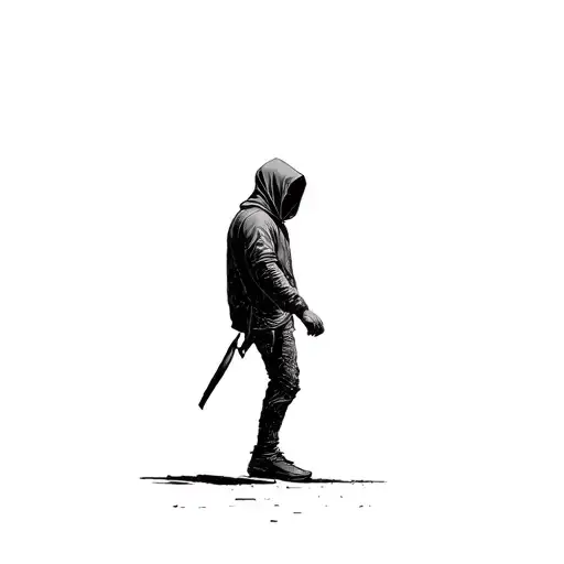 Hooded Man Walking