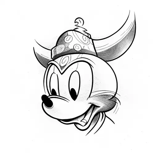 Mickey Mouse And Donald Duck With Highland Cow