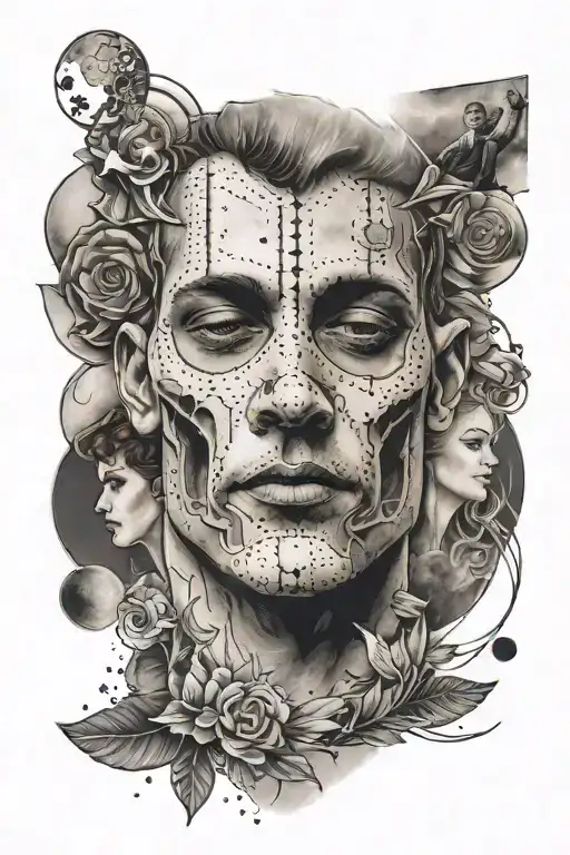 Micro Realism Tattoo On Sleeve With Stills From Movies