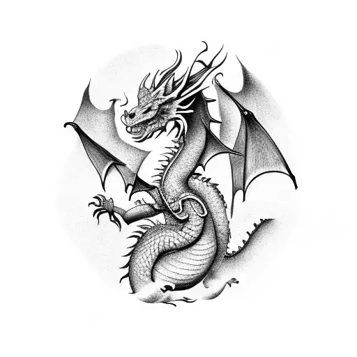 Dragon Rounded Around The Ear