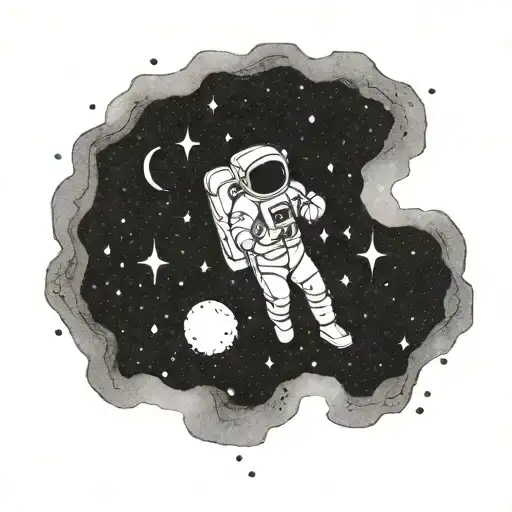 Milkyway Galaxy With A Constellation Forming A Silhouette Of An Astronaut