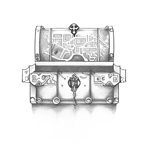 A Circuit Board Map Leading To A Treasure Chest Filled With Money