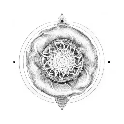 Indian God Shiv Sitting In A Mediation Pose Within A Fibonacci Spiral