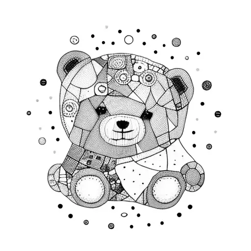 Little Sitting Patchwork Teddy Bear