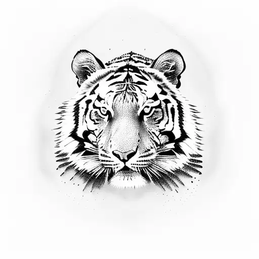 Tiger Walking In The Desert