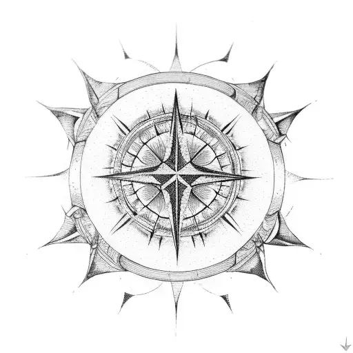 Sunrise Behind Compass Rose