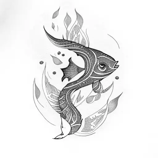 Henna Style With Fish And Fatima Hand