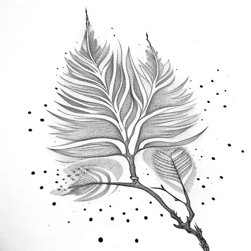 Sumac Tree With Feathers Fallins As Leaves