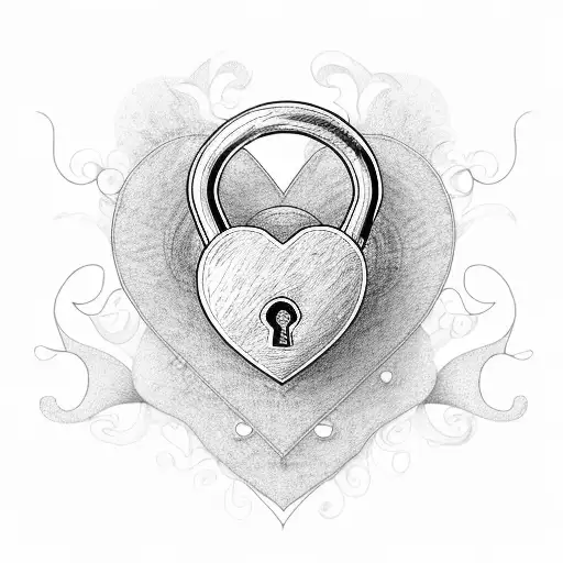 A Heart-shaped Lock With A Key Symbolizing Love And Protection