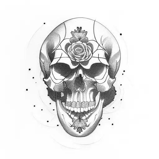 Memory Of Dad Skull Flower
