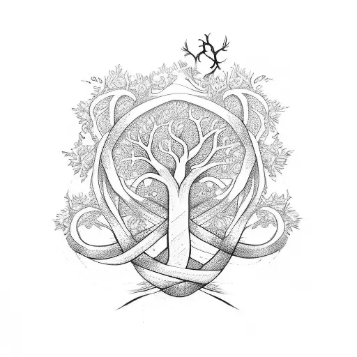 An Infinity Symbol With Branches Extending Into The Shape Of A Tree