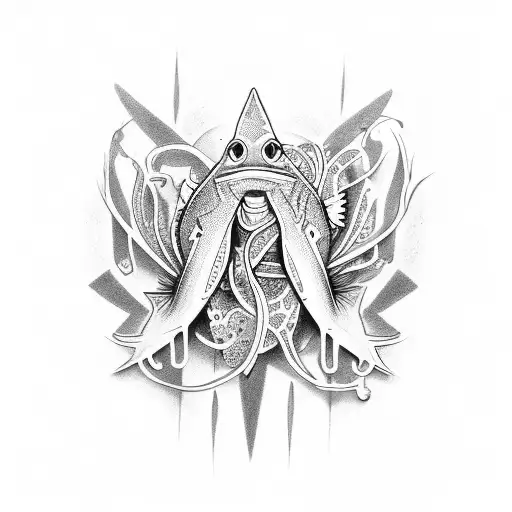 A Stylized Christian Fish Symbol Incorporating Elements Of Autism Awareness