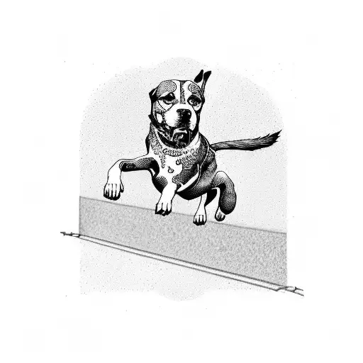 Dog Leaping Over Fence