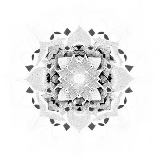 Create A Geometric Mandala Design Inspired By Japanese Architecture With Subtle Koi Fish Elements