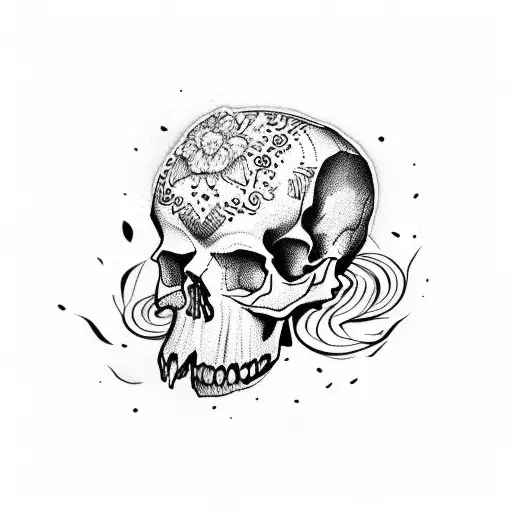 Skull With Strawberry Cake