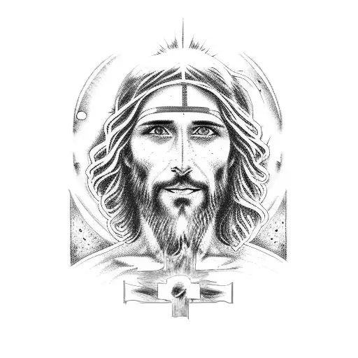 Jesus Christ With A Touch Of Aztek Culture