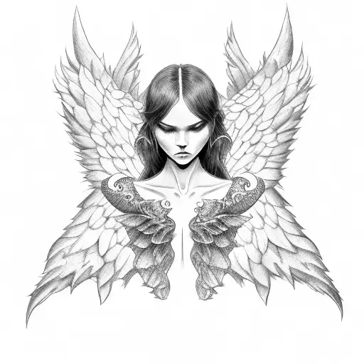 Angel Demon Wings Rock Sitting