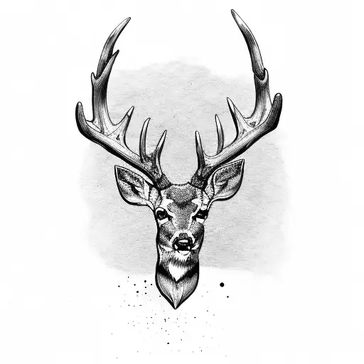 Deer Antlers With Dog Tags Hanging From It