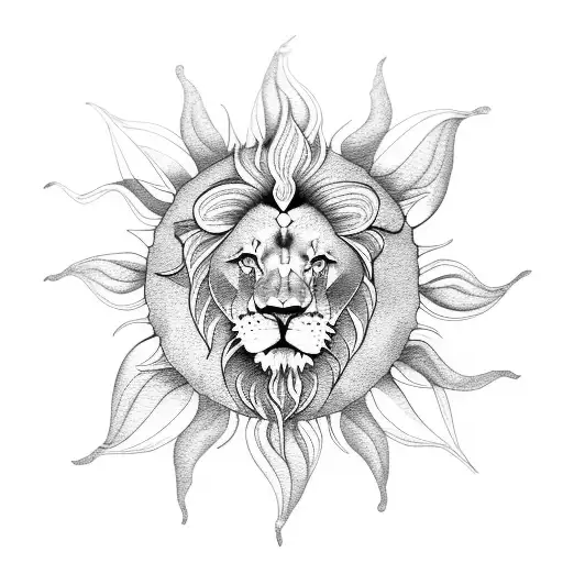 Lion Moon Sun Flowers