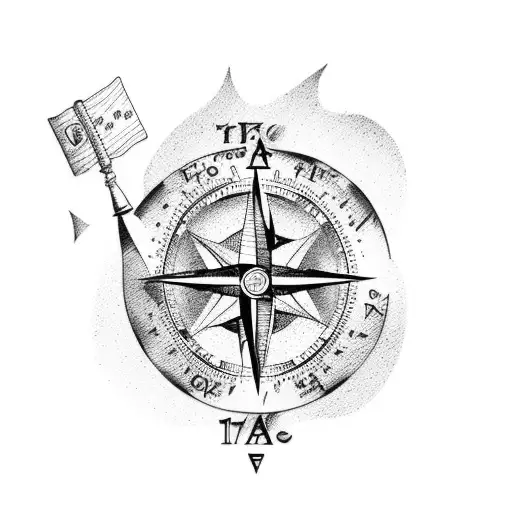 A Vacation Themed Tattoo Featuring A Compass And Passport Stamps From Favorite Travel Destinations