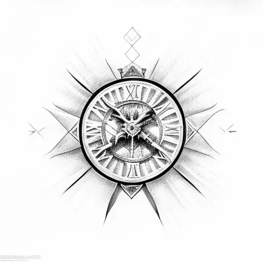 Roman Numerals With A Cross And Wings