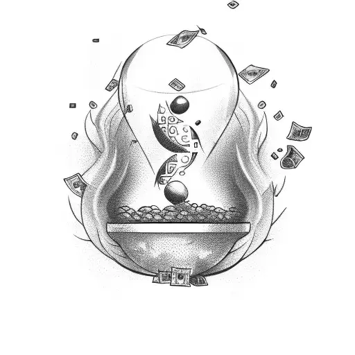 Falling Money In The Hourglass