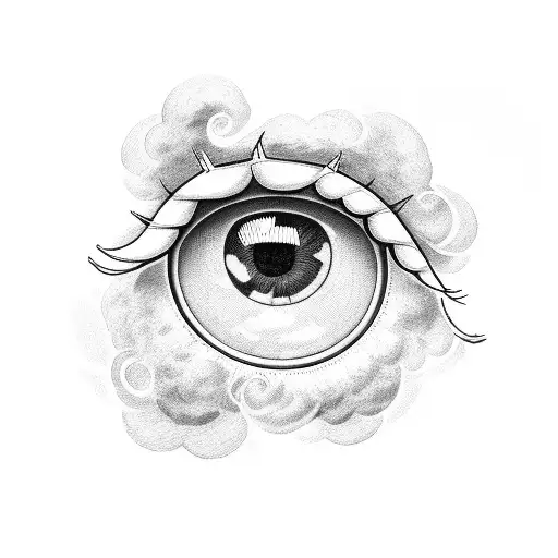 Eye Pupil In A Cloud