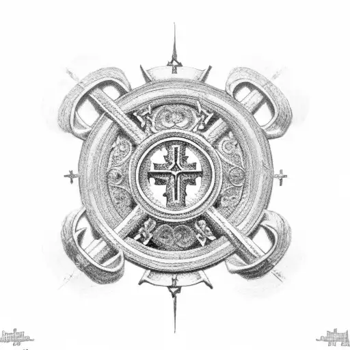 Saint Peters Cross Made Out Of Three Nails With A Roman Background