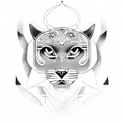 Panther In Egyptian God Style
