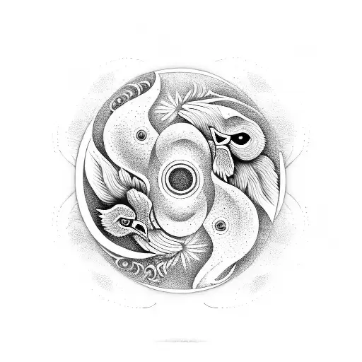 Ying Yang With Eagle