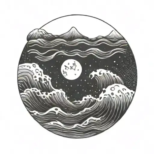 Moon Sea Waves