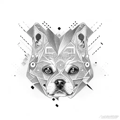 Neotraditional Dog Face