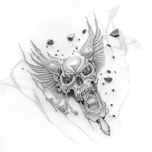 Around The Arm Broken Marble Texture From Elbow To Hand