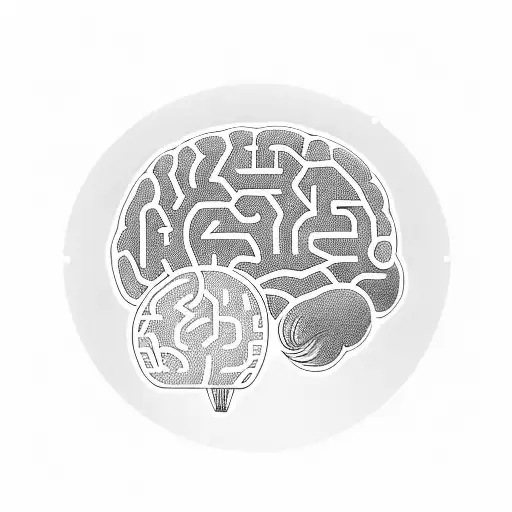 A Brain Made Of Binary Code With A Digital Clock Embedded In It