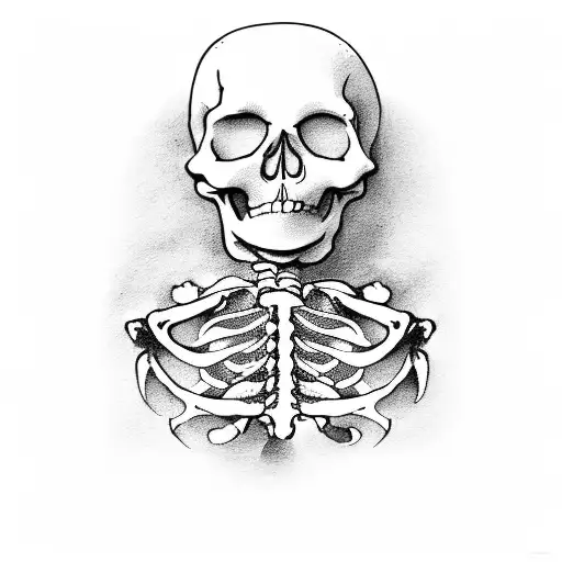 Skeleton Removing A Rib And Using It At A Cash Register