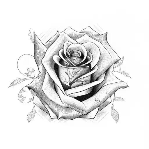 Rose On A Stem With A Breast Cancer Ribbon With A Dove And A Cross