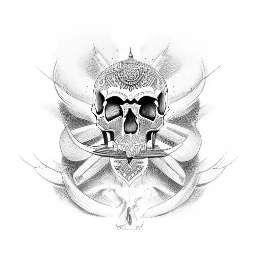 Boudhist Design With Skull