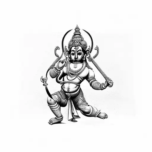 Lord Hanuman With Meaningful Slok