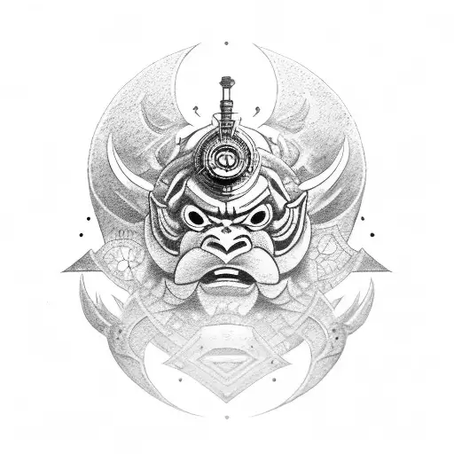 Oni Mask With Compass
