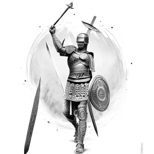 Roman Warrior With Trophy