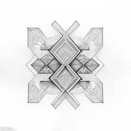 An Abstract Geometric Design Incorporating The Letters In A Tribal Pattern