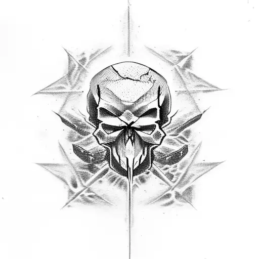 Demonic Skull With Some Fracture