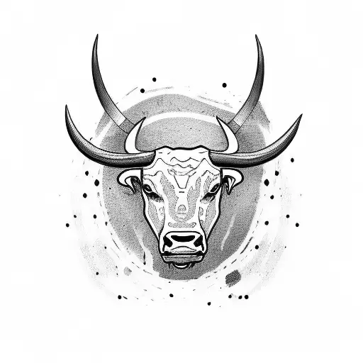 Bull Logo Graffiti Style Simple Neck